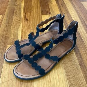 Sudini Womens Black Sandals Size 11